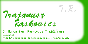trajanusz raskovics business card
